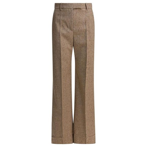 VALENTINO Pants - VALENTINO Tweed Wide-Leg Trousers Women Beige Pants